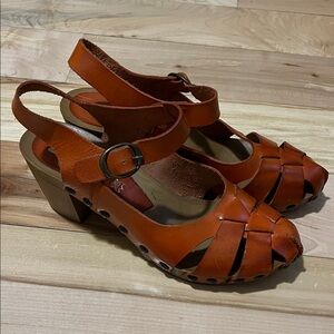Women's Cognac Colour Leather Sandals